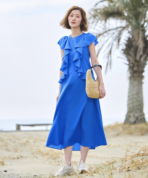 Coast* フローラル ラッフルスリーブ フレアドレス ワンピース 73a7d0e6653488fd48505f7fc054ef