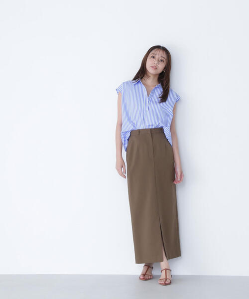 NATURAL BEAUTY BASIC ブラウス シャツ ストライプスキッパー