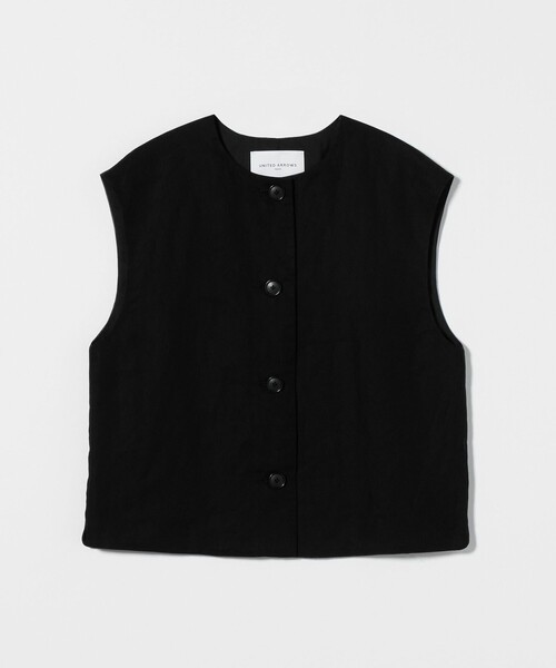 on ノースリーブ　ベスト ジレ　ブラック　オン　Sサイズ UNITED ARROWS ベスト ジレ コットン シアー ノースリーブベスト