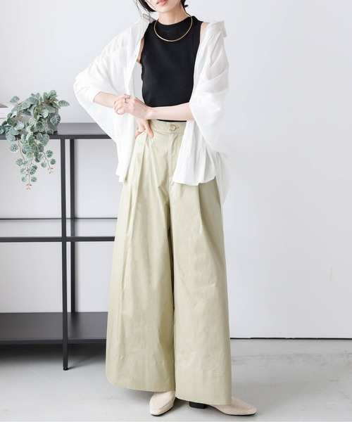 La-gemme パンツ タックワイドパンツ レディース : ZOZOTOWN