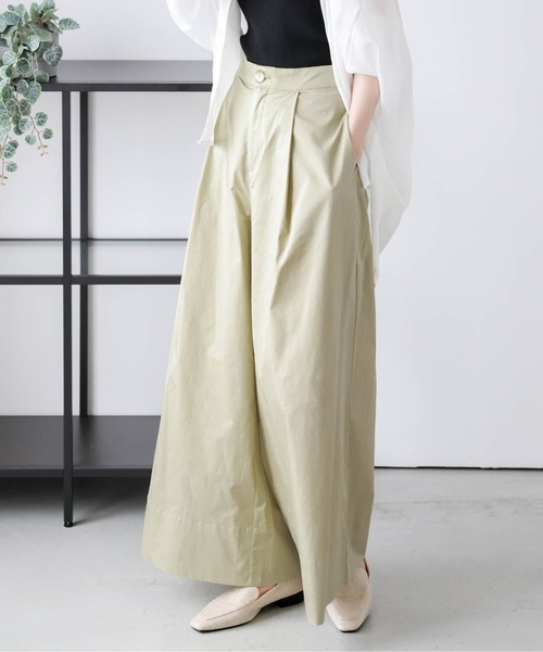 mume ヌメ　日本製　美品　タックパンツ セール】マットサテンタックパンツ（その他パンツ）｜STYLEMIXER