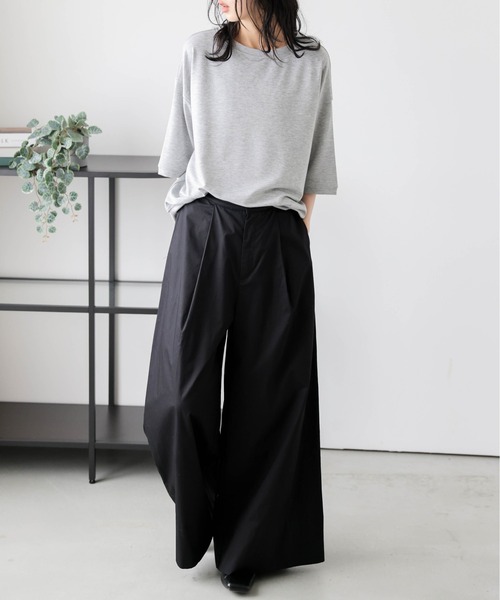 La-gemme パンツ タックワイドパンツ レディース : ZOZOTOWN