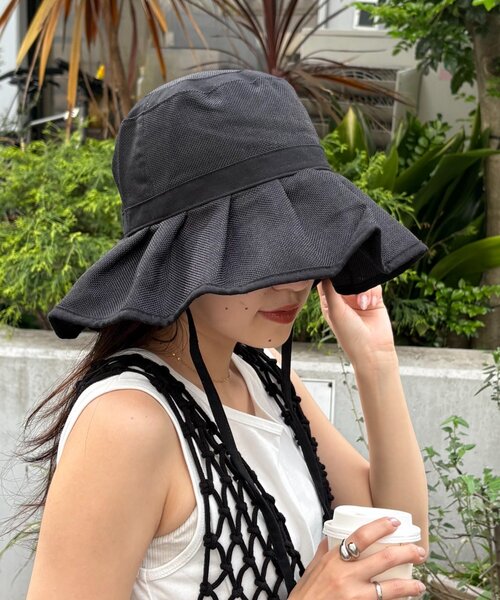 CIAOPANIC TYPY 帽子 ハット 「UV」たためるジュートフリルHAT