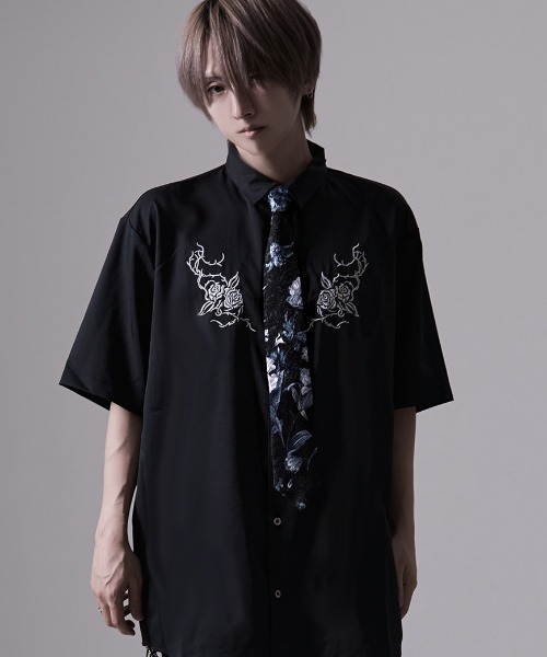 NOVESSEL シャツ A'GEM/9 × .kom「NOVESSEL/ノベセル」ジャガード総柄