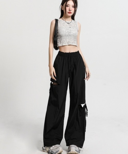 gossip!ロサンゼルス カーゴパンツ Y2Kガーリー＊速乾ストレートカーゴ
