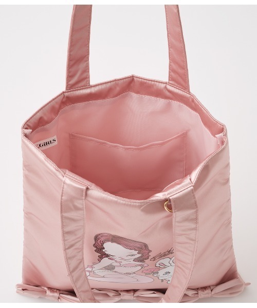NYで超-----人気 【US限定】 ★ストラップ リボン BAG ★ トートバッグ 「foxyコラボ」Girl＆Bunnyリボントート