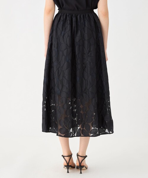 【ririさん専用】Ballsey ダークグレー フレアスカート サイズ34 Ballsey｜《手洗い可》シアーチェックフレアスカート