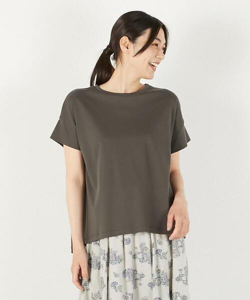 tシャツ 「コットンシルケットフレンチスリーブプルオーバー」 レディース