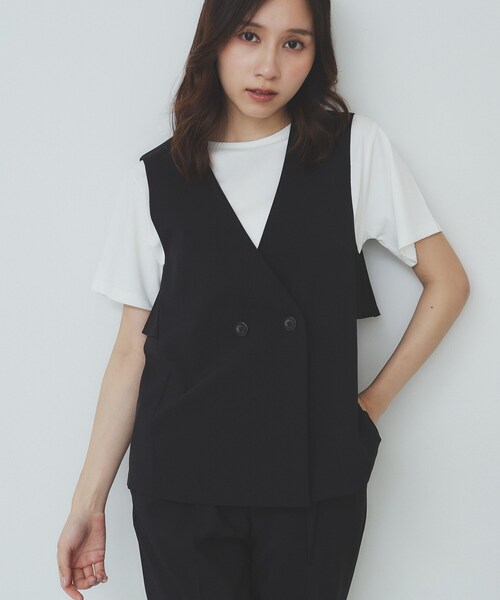 index（インデックス） ベスト ジレ バックフリルデザインジレ
