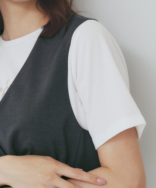 yori ♡ バックフリルジレ Back Ribbon Over Gilet - Elegant Layering Piece – yori shirocon