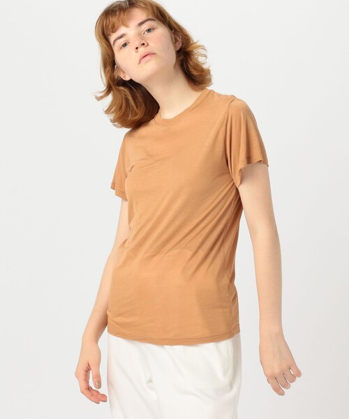 「BASERANGE」 半袖Tシャツ S ライトベージュ レディース_画像3