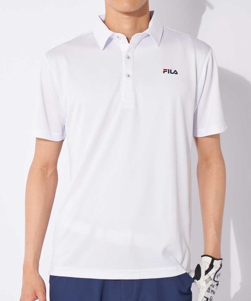 「FILA GOLF」 半袖ポロシャツ MEDIUM ホワイト メンズ