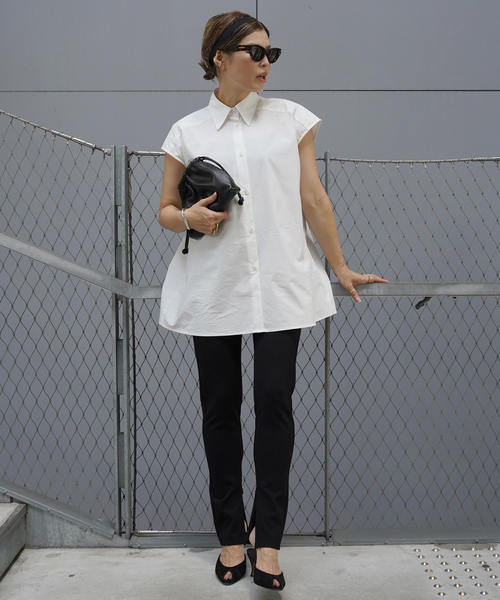 CELERI ブラウス シャツ CELERI Sleeveless ワイドシャツ レディース