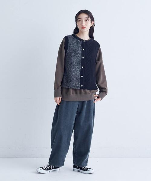 conges payes ADIEU TRISTESSE ベスト ジレ 「2way」5Gアラン柄 conges payes ADIEU TRISTESSE ベスト ジレ 「2way」5Gアラン柄
