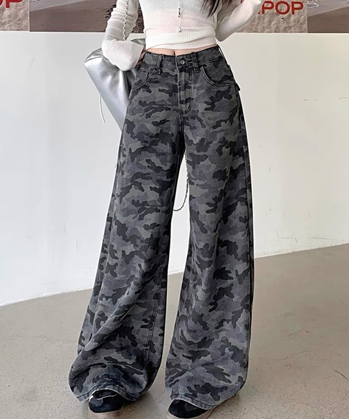 shopnikoniko（ショップにこにこ） ジーンズ デニム デニムパンツ 迷彩