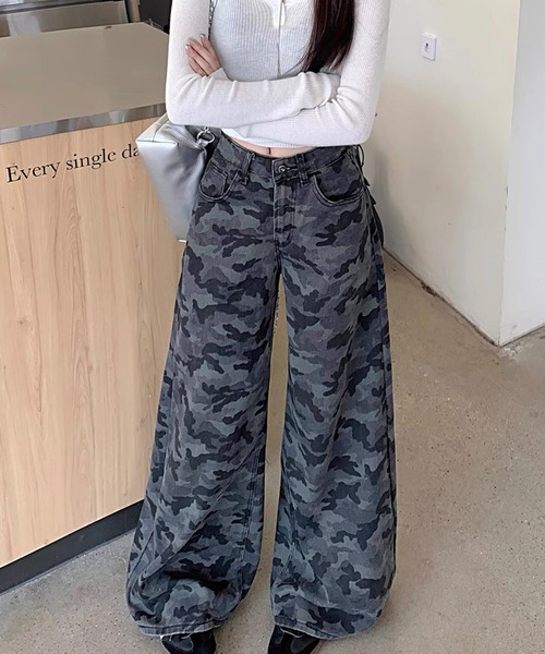 shopnikoniko（ショップにこにこ） ジーンズ デニム デニムパンツ 迷彩