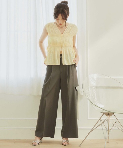 「archives」 ノースリーブブラウス MEDIUM イエロー レディース_画像8