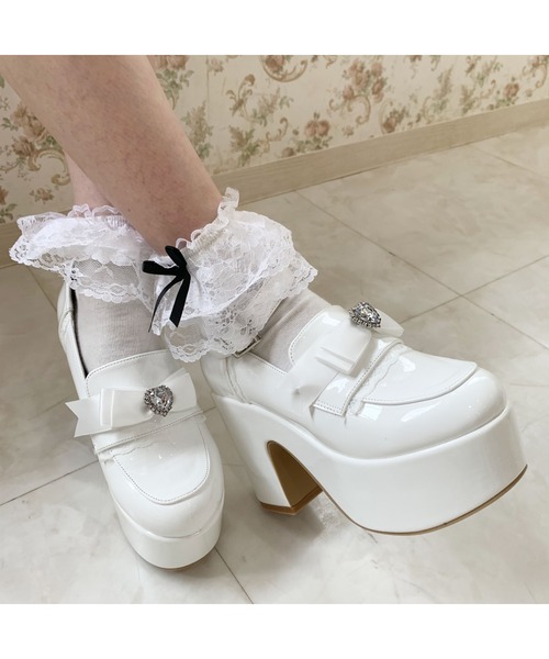 公式 シーエス ティーアンドピー 厚底バックリボンパンプス アイボリー 204 S 22 0cm-22 5cm レディース パンプス cs T P マルイ 通販 アイボリー 204