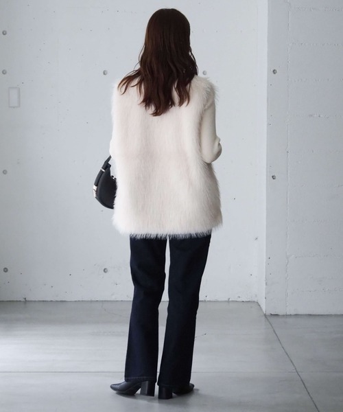 tiptop（ティップトップ） ベスト ジレ ロングフォックスファーベスト