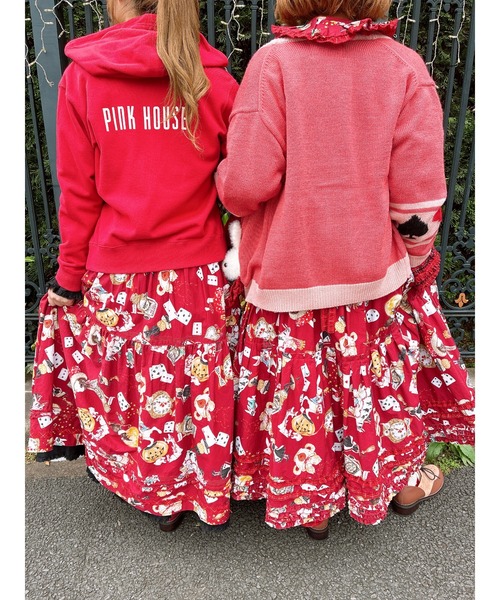 ピンクハウス2025 うさぎ顔モチーフニットカーディガン うさぎ顔ぐるみモチーフ付きニットカーディガン｜ピンクハウス