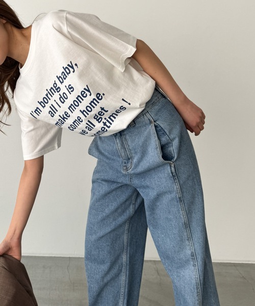 「CANAL JEAN」 半袖Tシャツ ONE SIZE ホワイト レディース_画像5