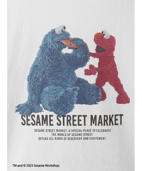 「SESAME STREET」 半袖Tシャツ LARGE ホワイト レディース_画像3
