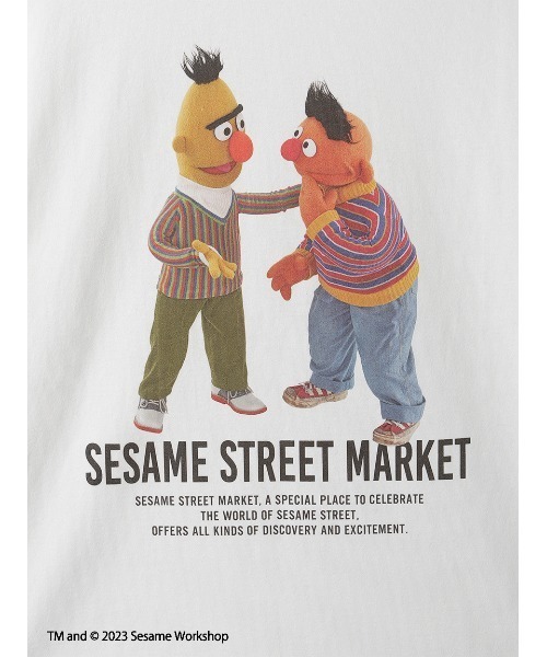 「SESAME STREET」 半袖Tシャツ LARGE ホワイト レディース_画像7