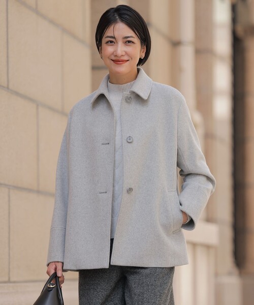 ステンカラーコート コート ショートビーバー ショート丈 ステンカラー