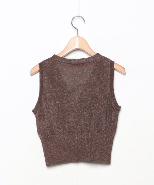 「BACCA」 ノースリーブニット S ブラウン レディース_画像2