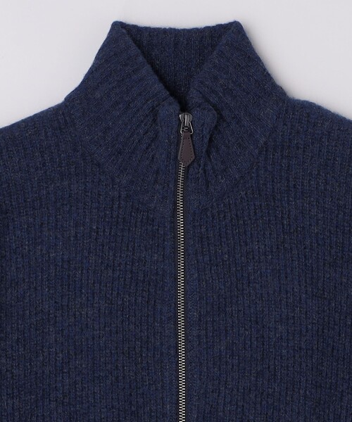 malo カシミヤ ドライバーズニット ジップカーディガン ネイビー 50 SHIPS（シップス） カーディガン SHIPS: ウール ドライバーズ ジップ