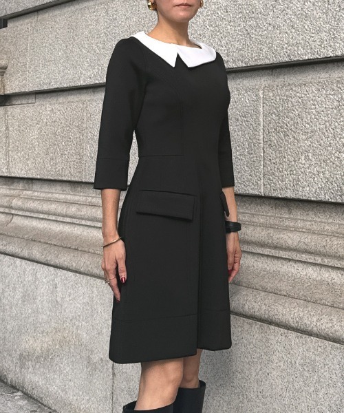 襟付きワンピース 新品✨完売品✨JENNE 付け襟モダンワンピース