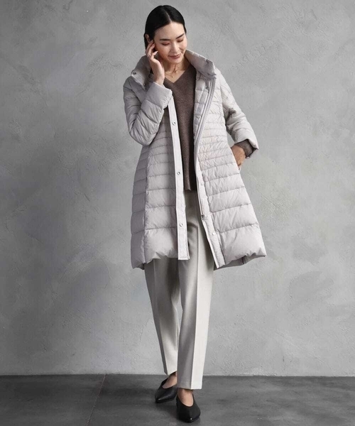 2024AW 未使用級美品 アンタイトル 2ウェイ ダウンコート 薄い軽い 撥水・2WAY】ミュラーダウンコートミドル丈（ダウンジャケット/コート