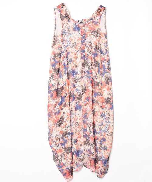 「OKIRAKU」 ノースリーブワンピース X-SMALL ベージュ レディース_画像2