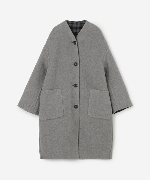 le Glazik リバーシブルウールロングコート 36 LE GLAZIK（ルグラジック） ノーカラーコート コート 「WEB限定」「LE