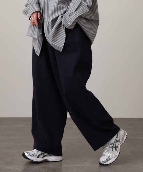 WORKS パンツ .works起毛フラノ風コクーンパンツ レディース