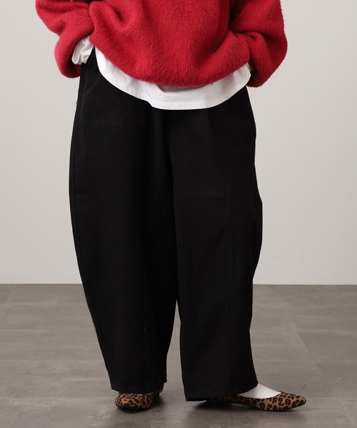 WORKS パンツ .works起毛フラノ風コクーンパンツ レディース