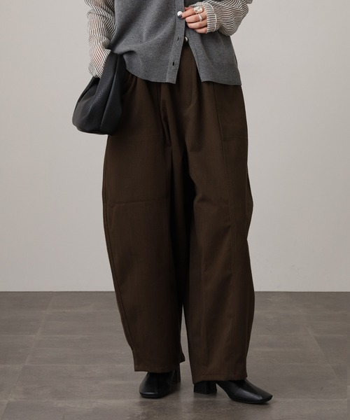 WORKS パンツ .works起毛フラノ風コクーンパンツ レディース