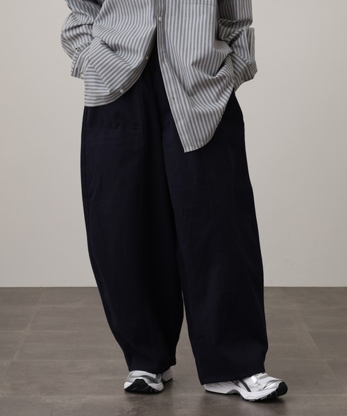 WORKS パンツ .works起毛フラノ風コクーンパンツ レディース