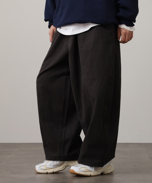 WORKS パンツ .works起毛フラノ風コクーンパンツ レディース
