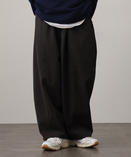WORKS パンツ .works起毛フラノ風コクーンパンツ レディース