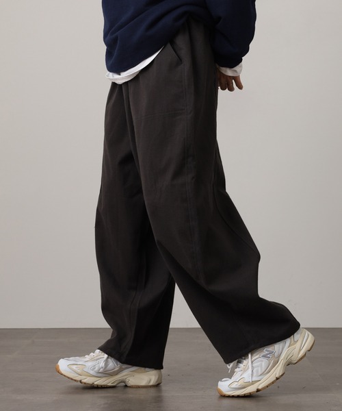 WORKS パンツ .works起毛フラノ風コクーンパンツ レディース
