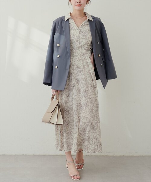 「natural couture」 半袖ワンピース FREE ボルドー レディース_画像7