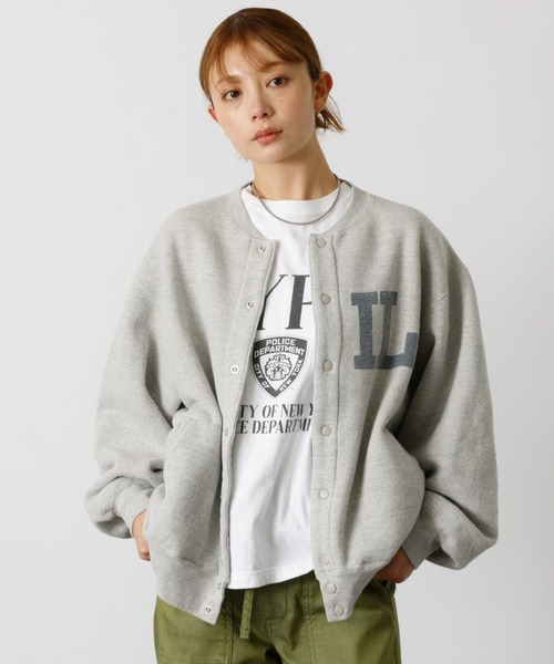 REMI RELIFE 別注 スウェット スタジャン レミレリーフ グレー REMI RELIEF（レミ レリーフ） tシャツ 別注「REMI RELIEF