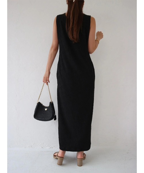 「TRUNC」 ノースリーブワンピース FREE ブラック レディース_画像3