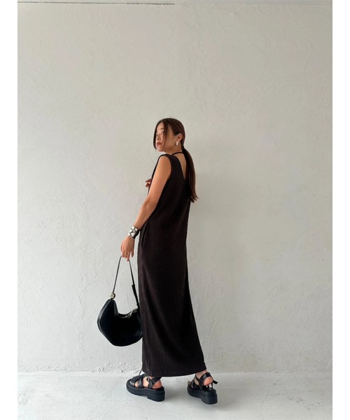 「TRUNC」 ノースリーブワンピース FREE ブラック レディース_画像4