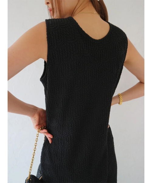 「TRUNC」 ノースリーブワンピース FREE ブラック レディース_画像7