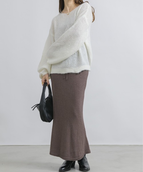 「NEUNA」 長袖ニット FREE ライトグリーン レディース_画像4