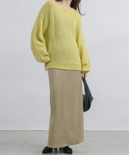 「NEUNA」 長袖ニット FREE ライトグリーン レディース_画像5