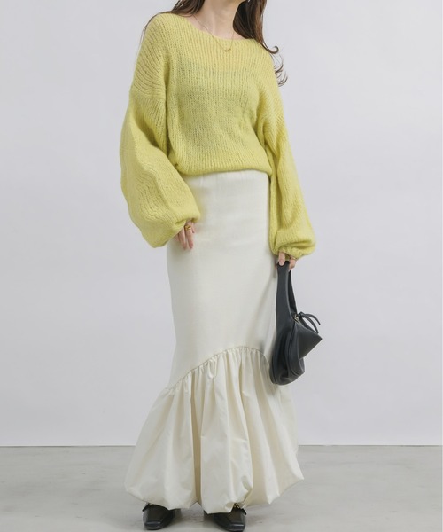 「NEUNA」 長袖ニット FREE ライトグリーン レディース_画像9