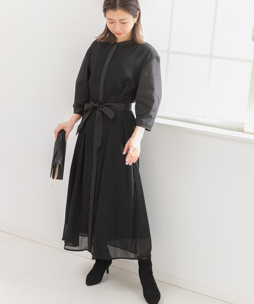 「PREFERIR」 半袖ワンピース MEDIUM ネイビー レディース_画像6